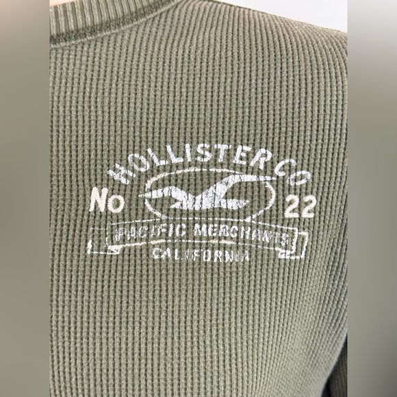 Hollister No. 22 Men's Shirt, Long Sleeve Thermal, Olive Green, Size Medium - Picture 2 of 10